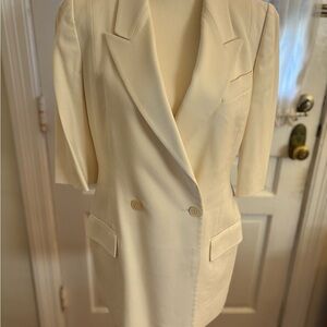 Stella McCartney Ivory Women's Double-breasted Blazer in Cream Wool